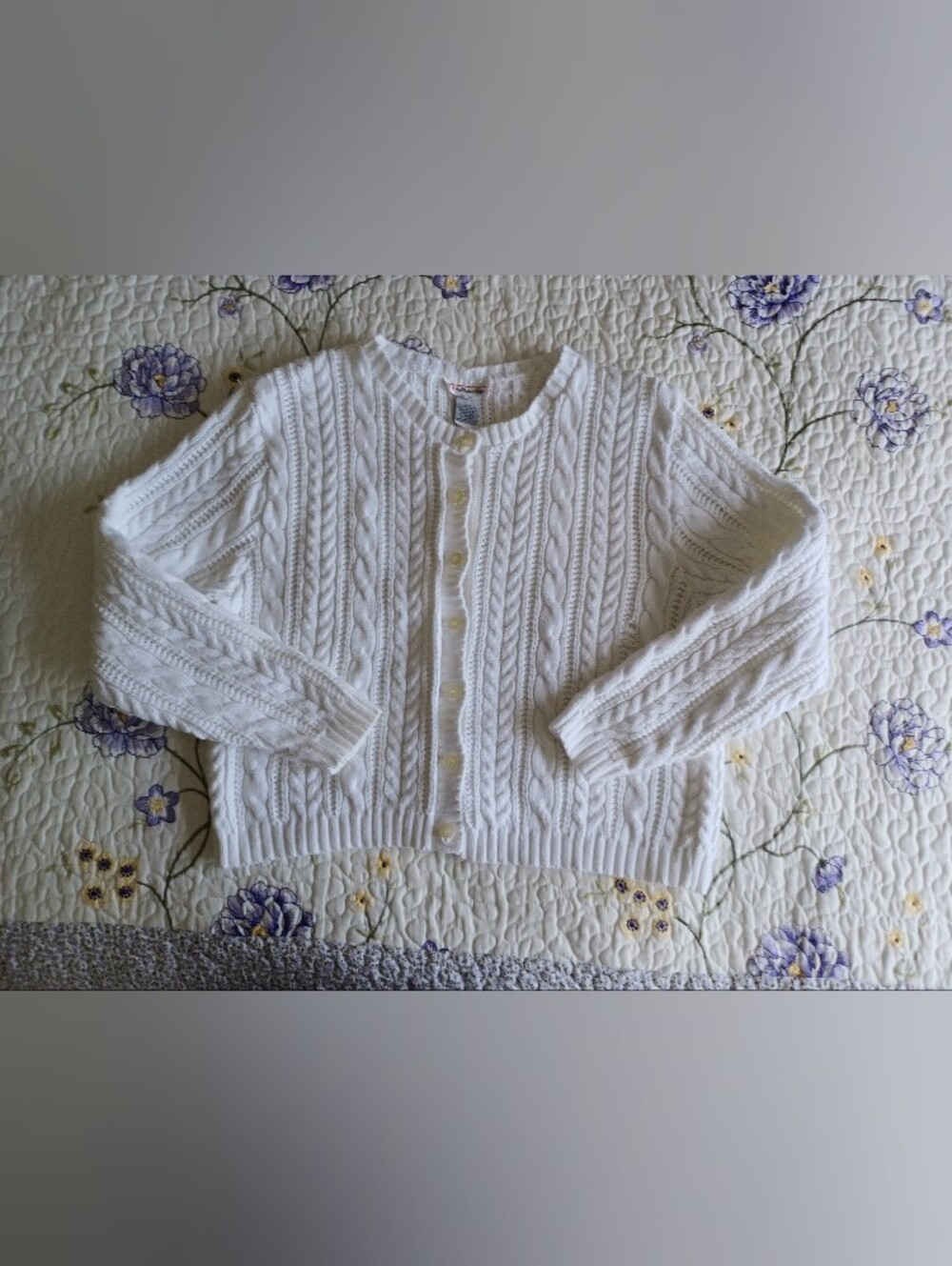 Talbots Vintage Classic Cable Knit Crewneck Cardigan, Size XL - Picture 3 of 14
